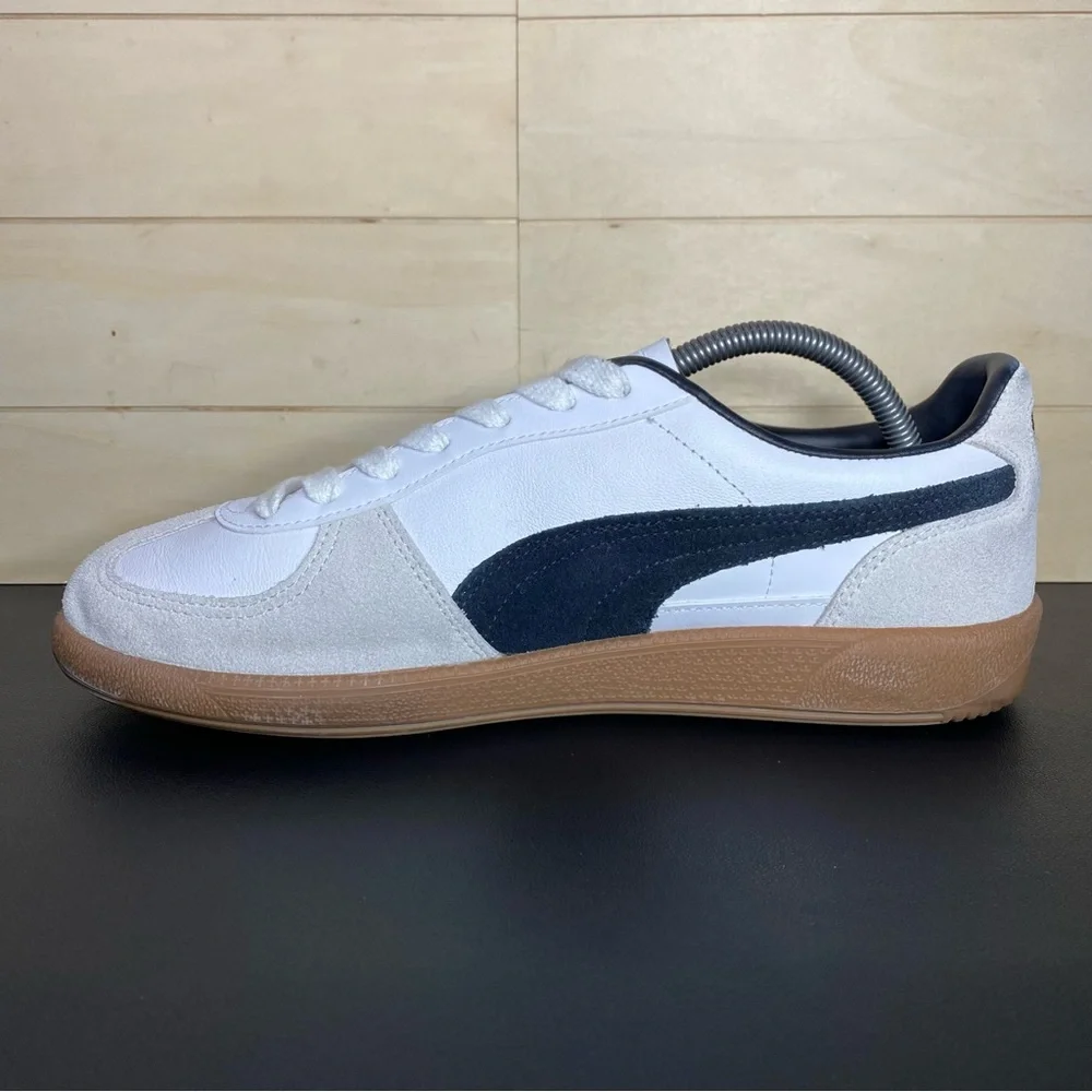 Puma Palermo Leather Sneakers Men's Size 9 Shoes White Vapor Gray Gum - Picture 2 of 11